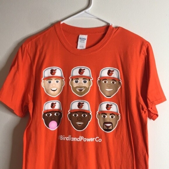 Baltimore Orioles Tee Men's Medium Birdland Power Co MLB T Shirt Orange - Picture 2 of 8